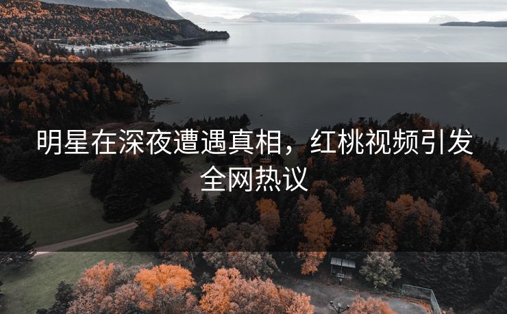 明星在深夜遭遇真相，红桃视频引发全网热议